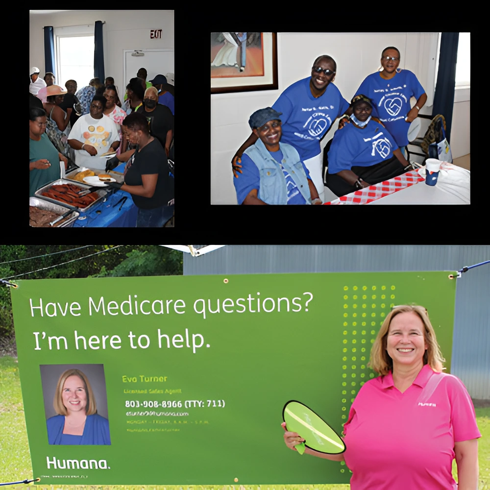 Community health event with Medicare support and volunteers.